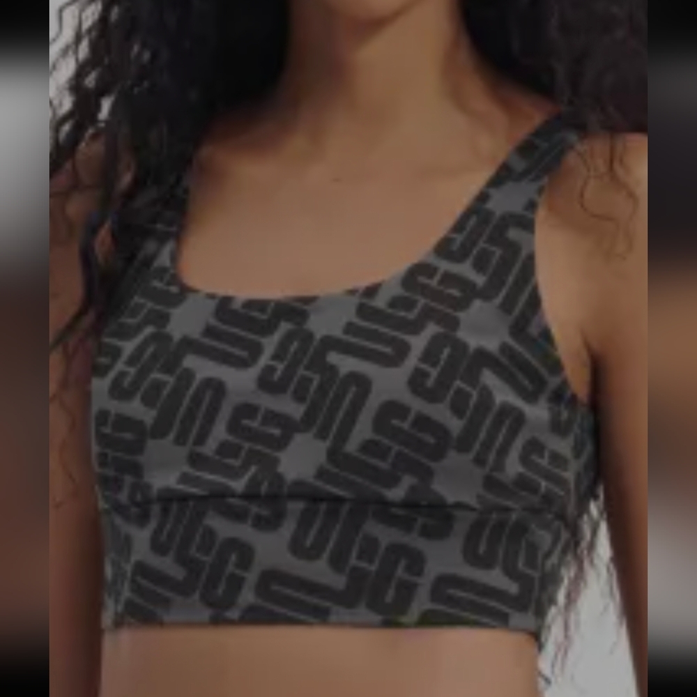 UGG Women's Zayley Sports Bra Bralette Active Gray Black Size Small